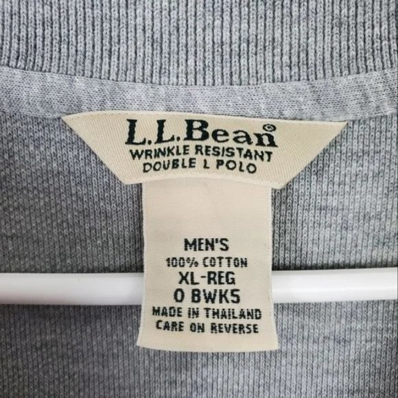 L.L. Bean Wrinkle Resistant Double L Polo Gray Mens Size XL Classic Polo Casual - Picture 2 of 4